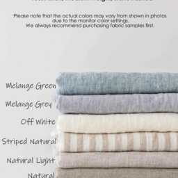 Linen Ottoman Cover, Custom Fitted Slipcover For Pouf & Footstool, Washable Natural Furniture Cover - thumbnail 4