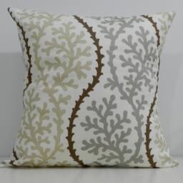 New 18x18 Inch Designer Handmade Pillow Case Stone Grey, Beige & Brown On White