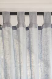 Tab Top Light Blue Linen Curtains Sheer Day Drapes - thumbnail 1