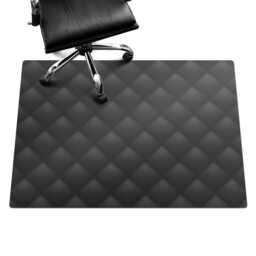 Quilted Texture Desk Chair Mat, Black Computer Office Pattern Gaming Floor Protector