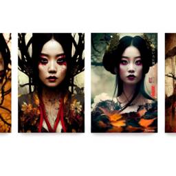 Japanese Garden Ds0016 - Limited Edition 10 Print Set Of 4 Sheets Synthography Printed On Glossy Premium Fine Art Photo Paper 20x30 cm - thumbnail 2