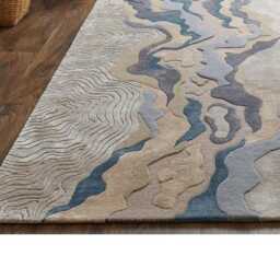 Hand Tufted Wool Oushak Rug, Modern Cream Gray Abstract Design, Living Room Area Rug - thumbnail 3