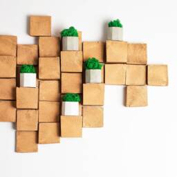 Natural Green Moss Decor, Concrete Pots, Wall Eco Art, Preserved Moss, Sustainable Home Easter Table Decor - thumbnail 3