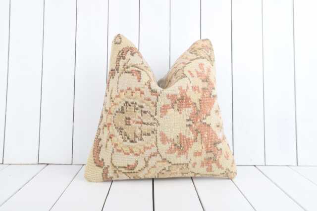 16x16 Turkish Kilim Pillow Cover, Bohemian Cushion - image 1