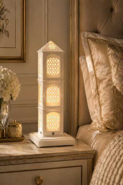 Handmade Designer Solid Bone Inlay Designer Lamp - image 1