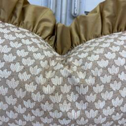 Cushions Made in Fermoie Eythorne Luxury Frilled Lumbar Beige Mustard Neutral Cotton Cushion Pillow Throw Cover - thumbnail 4