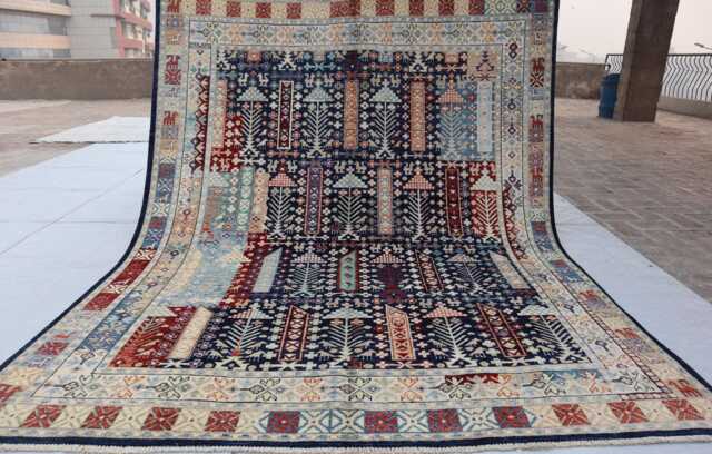 6'5x8'0 Brand New Luxury Farmhouse Afghan Rug - Large Handmade Medallion Wool Kazak Design Bedroom Rug, Office D??cor - image 1