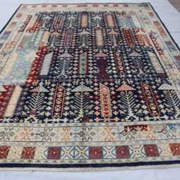 6'5x8'0 Brand New Luxury Farmhouse Afghan Rug - Large Handmade Medallion Wool Kazak Design Bedroom Rug, Office D??cor - thumbnail 2