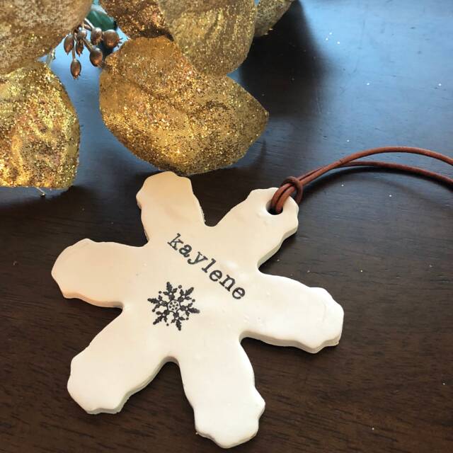 Snowflake Christmas Ornaments, Personalized Tree Family Decoration, Name Ornament - image 1