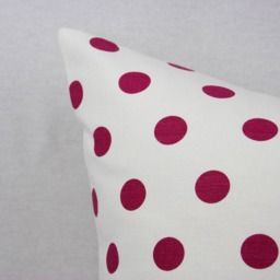 Pink & White Cotton Polka Dot Pillow Cover, Multiple Sizes Available, 18 X Inch Shown, Modern Toss Pillow, Throw Accent - thumbnail 3