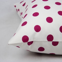 Pink & White Cotton Polka Dot Pillow Cover, Multiple Sizes Available, 18 X Inch Shown, Modern Toss Pillow, Throw Accent - thumbnail 2