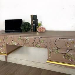 Pink & Gold Stag Desk/Dressing Table - thumbnail 4