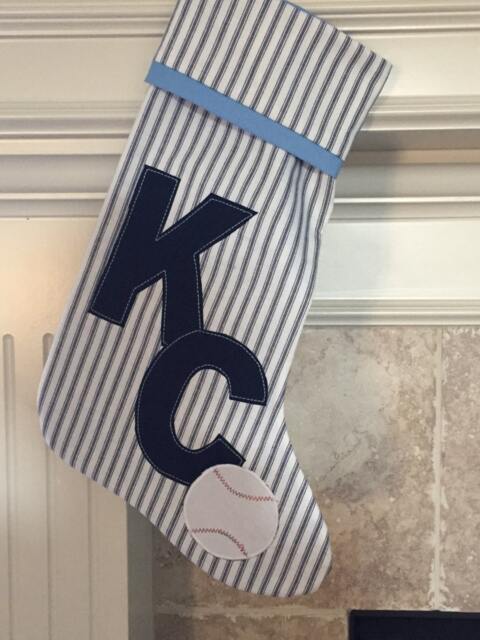Royals Style Baseball Christmas Stocking, Winter Mantel Decor - image 1