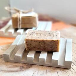 Handmade Concrete Soap Dish Modern Minimalist Bathroom Decor - thumbnail 1