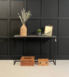 Black Mild Steel Framed Console Table Radiator Cover Sideboard Hallway Furniture