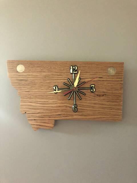 Montana Handmade State Quarter Clock With Inlaid Quarters. Choice Of Wood. Customizable - image 1