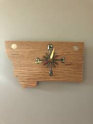 Montana Handmade State Quarter Clock With Inlaid Quarters. Choice Of Wood. Customizable - thumbnail 1