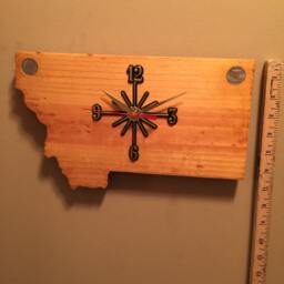 Montana Handmade State Quarter Clock With Inlaid Quarters. Choice Of Wood. Customizable - thumbnail 3