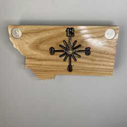 Montana Handmade State Quarter Clock With Inlaid Quarters. Choice Of Wood. Customizable - thumbnail 4