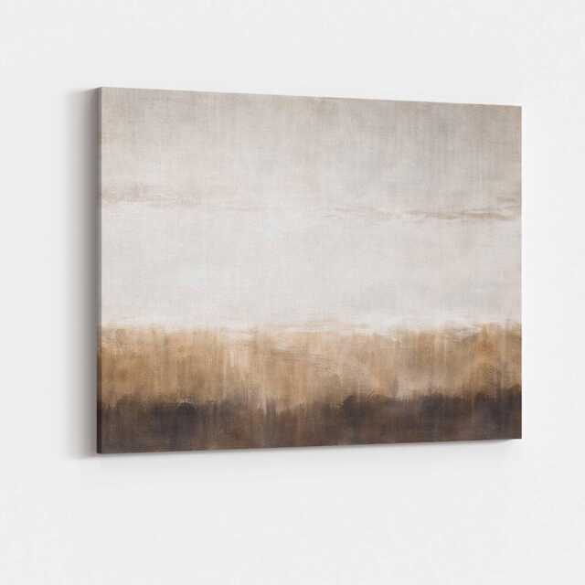 Neutral Gradient Canvas Wall Art Beige Taupe Ombre Fade Modern Minimalist Aesthetic Decor Living Room Bedroom Office Hanging Cool Artwork - image 1