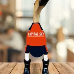 Luton Town Fc - Hand-Painted Wooden Duck - 2025-2026 Design Approx. 25cm - thumbnail 2