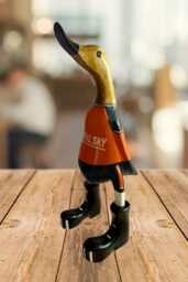 Luton Town Fc - Hand-Painted Wooden Duck - 2025-2026 Design Approx. 25cm - thumbnail 1