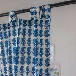 Indigo Paisley Semi Sheer Curtains, Cotton Curtains, Sheer Panels, Paisley Print , Curtain Panels, Blockprint Curtains, Window Panels - thumbnail 4