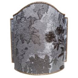 Venetian Lamp Shade Silver & Gold Silk Brocade Rubelli Fabric Dorian Gray Pattern Half Lampshade - Handmade in Italy