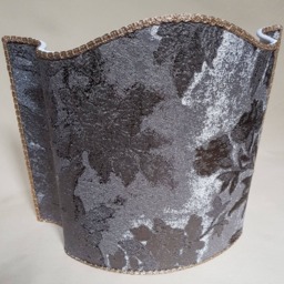 Venetian Lamp Shade Silver & Gold Silk Brocade Rubelli Fabric Dorian Gray Pattern Half Lampshade - Handmade in Italy - thumbnail 4