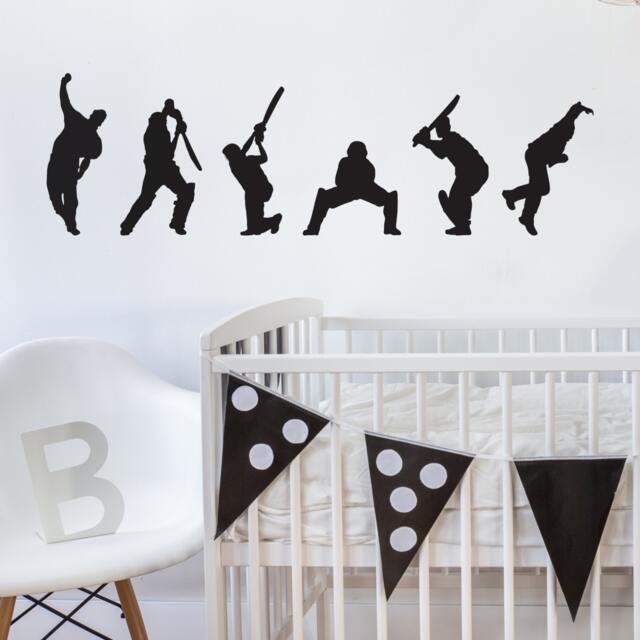 Wall Sticker Cricketers - Decals Tattoo Art Home Decor Sports - image 1
