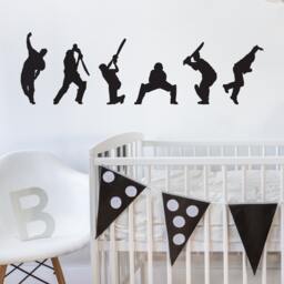 Wall Sticker Cricketers - Decals Tattoo Art Home Decor Sports - thumbnail 1