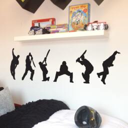 Wall Sticker Cricketers - Decals Tattoo Art Home Decor Sports - thumbnail 2