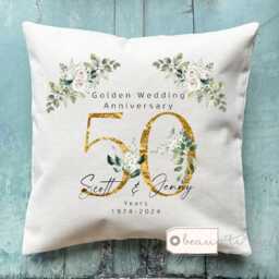 Personalised Pearl Wedding Anniversary Gift Silver Tin Golden Diamond Floral Ceramic Small Vase Jug Mug - thumbnail 3