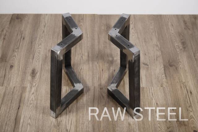 Bench Legs, Coffee Table Base, Set Of 2, Steel Metal Industrial Raw - image 1