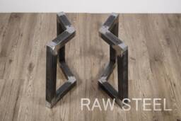 Bench Legs, Coffee Table Base, Set Of 2, Steel Metal Industrial Raw - thumbnail 1