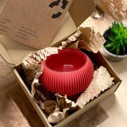 Small Planter 71P01.120.red/3D Printed Plant Pot Ecofriendly & Geometric Minimalist Modern - thumbnail 4