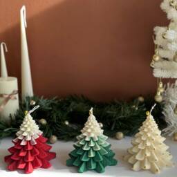 Soy Wax Christmas Tree Candle Festive Scented Pillar Candle - thumbnail 3