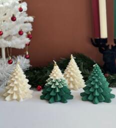 Soy Wax Christmas Tree Candle Festive Scented Pillar Candle - thumbnail 1