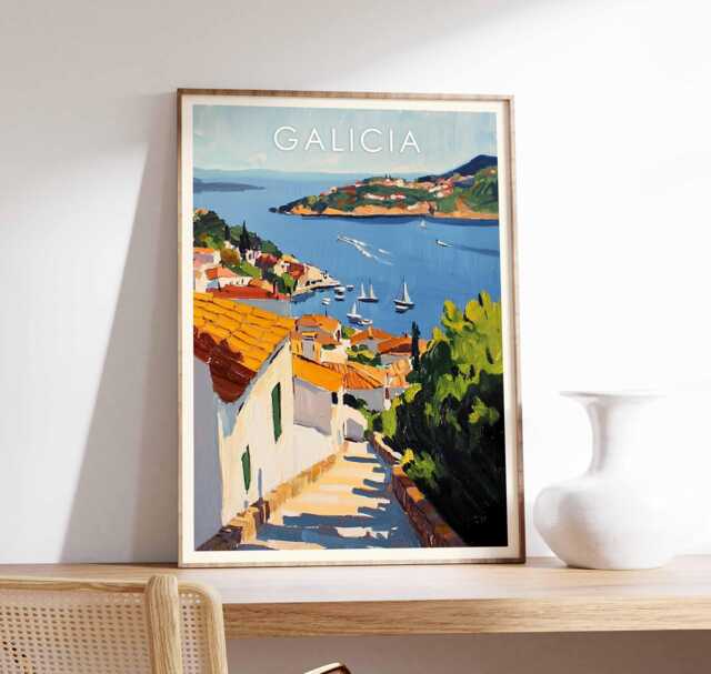 Coastal Galicia Art Print Spain Landscape Poster - image 1