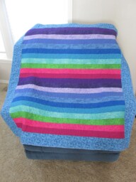 Sea Glass Baby Quilt Flannel Backed Stroller Blanket - 47x54 - thumbnail 1