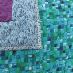 Sea Glass Baby Quilt Flannel Backed Stroller Blanket - 47x54 - thumbnail 3