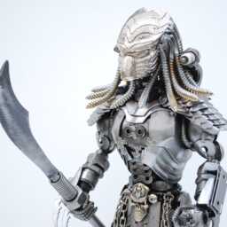 Predator Metal Sci-Fi Sculpture, Unique Recycled Steel Art, One-Of-A-Kind Father Day Gift - thumbnail 3