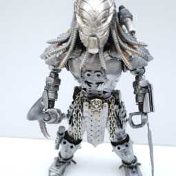 Predator Metal Sci-Fi Sculpture, Unique Recycled Steel Art, One-Of-A-Kind Father Day Gift - thumbnail 4