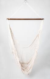 White Hammock Chair Swing Hand Woven Natural, Machine-Washable Cotton Blend For Boho Luxury Lounging