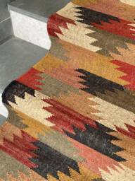 Handmade Kilim Stair Runner Rug Jute & Wool, 2.5 X 22 Ft