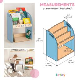 Personalized Montessori Bookshelf For Kids Room, Plywood Floor Shelf Nursery Baby Name Toys Shelf, Custom Toddler - thumbnail 3