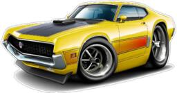 1970-71 Ford Torino Vinyl Decal Officially Licensed Wall Art - thumbnail 1
