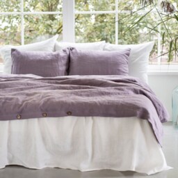 Linen Bedding Set/King & Queen Washed Linen Duvet Cover + 2 Pillowcases Oeko-Tex?? - thumbnail 3