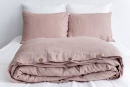 Linen Bedding Set/King & Queen Washed Linen Duvet Cover + 2 Pillowcases Oeko-Tex??