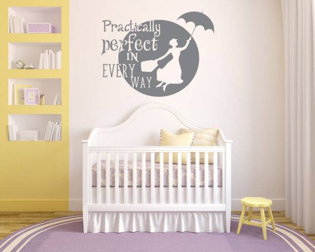Mary Poppins Quote Wall Decal Nursery Cartoon Decals 21Mp - image 1